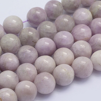 Natural Kunzite Beads Strands, Spodumene Beads, Round, Grade AB, 12mm, Hole: 1mm, about 32pcs/strand, 15.7 inch(40cm)