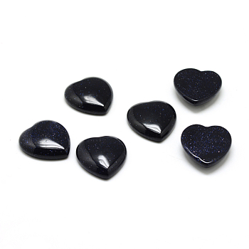 Synthetic Blue Goldstone Cabochons, Heart, 25x23x7.5mm