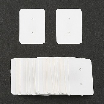 Paper Jewelry Earring Display Cards, Rectangle, White, 35x25x0.5mm