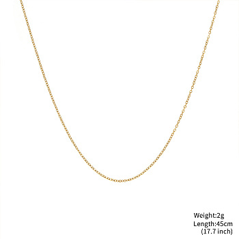 Gold Plated Stainless Steel  Cable Chain Necklace 