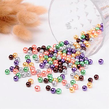 Halloween Mix Pearlized Glass Pearl Beads(HY-X006-6mm-07)-3