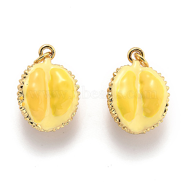 Real 18K Gold Plated Gold Fruit Brass+Enamel Pendants