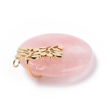 Pendentifs de quartz rose naturel(G-E088-03P-05)-4