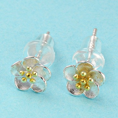 boucles d'oreilles en argent sterling bicolores 999(STER-P052-A04-S)-2