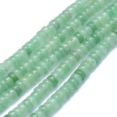 4mm Flat Round Green Aventurine Beads