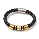 bracelets en cuir microfibre tressé avec placage ionique (IP)(BJEW-B096-17G)-1