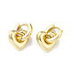 Boucles d'oreilles créoles en forme de cœur en laiton plaqué pour femmes(EJEW-H135-07G)-1