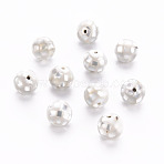 Resin Beads, with Natural Light Grey Shell, Round, Light Grey, 7.5~8.5mm, Hole: 1mm(SSHEL-T014-38-8mm-04)