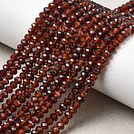 Natural Garnet Beads Strands, Rondelle, Faceted, 4x3mm, Hole: 0.8mm, about 132~133pcs/strand, 15.12~15.24''(38.4~38.7cm)(G-D347-B09)