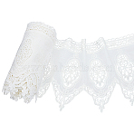 3 Yards Cotton Embroidery Flower Lace Trim, Flower Pattern Lace Ribbon, Clothes Accessories, White, 6-3/4 inch(170mm)(OCOR-FG0002-87)