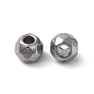 201 Stainless Steel Beads, Round, Stainless Steel Color, 3x2.5mm, Hole: 1.2mm(X-STAS-G298-08A-P)