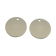 201 Flat Round Stainless Steel Tag Pendants, 201 Stainless Steel Color, 20x1mm, Hole: 2mm(X-STAS-S020)