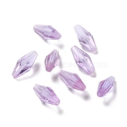 Transparent Glass Beads, Faceted, Bicone, Plum, 12x6mm, Hole: 1mm(GLAA-G078-B-02)