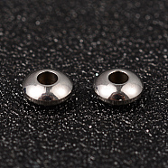 304 Stainless Steel Spacer Beads, Rondelle, Stainless Steel Color, 6x3mm, Hole: 2mm(STAS-K124-08P)