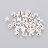 Iron Crimp Beads Covers, Nickel Free, Silver Color Plated, 5mm In Diameter, Hole: 1.5~1.8mm(IFIN-H030-NFS-NF)