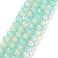 Baking Painted Glass Beads Strands, Imitation Opalite, Round, Pale Green, 6mm, Hole: 1.2mm, about 134pcs/strand, 30~30.01''(76.2~76.4cm)(DGLA-R053-01F)