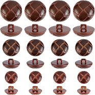 CHGCRAFT 100Pcs 1-Hole Plastic Buttons, Half Round, Coconut Brown, 15~25x9.5~14mm, Hole: 2.5~3mm(BUTT-CA0001-05B)