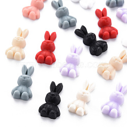 Opaque Resin Cabochons, Rabbit, Mixed Color, 19x10x5mm(X-CRES-Q216-015)