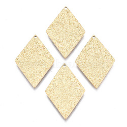 316 Surgical Stainless Steel Pendants, Rhombus, Real 14K Gold Plated, 22x15x1mm, Hole: 0.9mm(STAS-N097-049A-01)