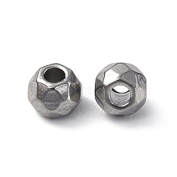 Non-Tarnish 201 Stainless Steel Beads, Round, Stainless Steel Color, 3x2.5mm, Hole: 1.2mm(X-STAS-G298-08A-P)