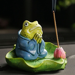 Ceramics Incense Burners, Frog, Light Blue, 75x57x85mm(PW-WG0BF63-01)