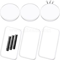 CHGCRAFT 10Pcs 2 Style Silicone Eyelash Extension Pads, Grafting Eyelashes Tools, Rectangle & Round, Clear, 2.9~9x2.9~5.3x0.25~0.4cm, 5pcs/style(MRMJ-CA0001-32)