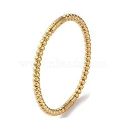 Rack Plating Brass Round Beaded Hinged Bangles, Lead Free & Cadmium Free, Real 18K Gold Plated, 1/8 inch(0.45cm), Inner Diameter: 1-7/8x2-1/4 inch(4.8x5.8cm)(BJEW-M039-05G)