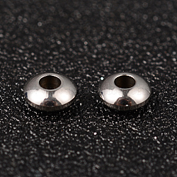 Tarnish Resistant 304 Stainless Steel Spacer Beads, Rondelle, Stainless Steel Color, 6x3mm, Hole: 2mm(STAS-K124-08P)