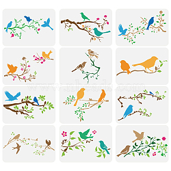 12Pcs 12 Styles Sea Animals Theme PET Hollow Out Drawing Painting Stencils, for DIY Scrapbook, Photo Album, Bird, 210x297mm, 1pc/style(DIY-WH0394-0304)