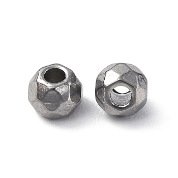 201 Stainless Steel Beads, Round, Stainless Steel Color, 3x2.5mm, Hole: 1.2mm