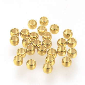 304 Stainless Steel Spacer Beads, Rondelle, Real 24K Gold Plated, 2.5x1.5mm, Hole: 1.4mm