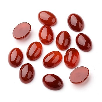 Grade A Natural Red Agate Oval Cabochons, Dyed, Dark Red, 18x13x7mm