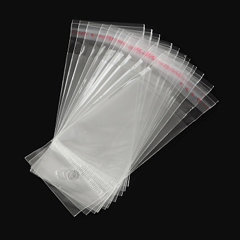 OPP Cellophane Bags, Rectangle, Clear, 10x4.5cm, Hole: 8mm, Unilateral thickness: 0.035mm, Inner measure: 6x4.5cm
