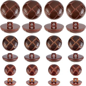 CHGCRAFT 100Pcs 1-Hole Plastic Buttons, Half Round, Coconut Brown, 15~25x9.5~14mm, Hole: 2.5~3mm