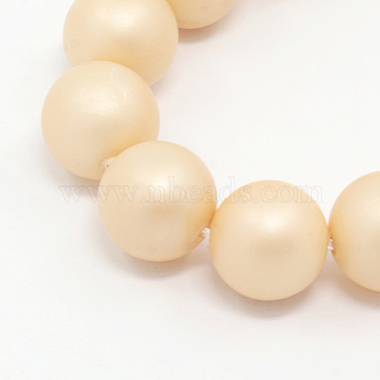 Round Shell Pearl Frosted Beads Strands(BSHE-I002-10mm-13)-2