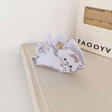 White Cellulose Acetate Claw Hair Clips