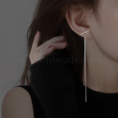 Alloy & Rhinestone Tassel Stud Earrings(WG71275-01)-2