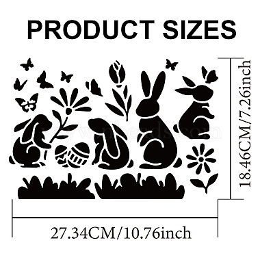 US 1Pc Easter PET Hollow Out Drawing Painting Stencils(DIY-MA0003-40E)-2