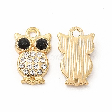 Golden Owl Alloy+Rhinestone Pendants