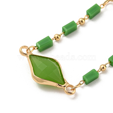 colliers plastrons en perles de verre à facettes et losanges rectangulaires(NJEW-R263-21G)-2