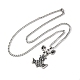 304 Stainless Steel Viking Mjolnir Thor Hammer Pendant Twisted Chain Necklaces for Men(NJEW-S440-05AS)-2