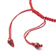 Bracelet à breloques en alliage d'émail rose enveloppe coeur(BJEW-JB08682-02)-6