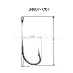 Stainless Steel Fishing Hooks, Long Shank J Fishing Hooks, for Freshwater Saltwater Fishing, Gunmetal, 65x2.3mm(STAS-WH0014-68B)