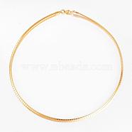 304 Stainless Steel Necklaces, with Lobster Clasps, Golden, 141mm(5-1/2 inch)(NJEW-D274-02G)