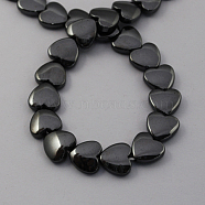 Magnetic Synthetic Hematite Beads Strands, Grade A, Heart, Black, 12x12x4mm, Hole: 1mm(G-Q912-12mm)