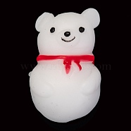 Christmas Theme Bear Shape Squishy Stress Toy, Funny Fidget Sensory Toy, for Stress Anxiety Relief, White, 45x27x14mm(AJEW-P085-03)