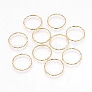Brass Linking Rings, Soldered, Nickel Free, Real 18K Gold Plated, 18x1mm, Inner Diameter: 16mm(X-KK-R058-118A-G)