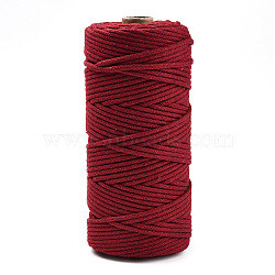 Cotton String Threads, Macrame Cord, Decorative String Threads, for DIY Crafts, Gift Wrapping and Jewelry Making, Brown, 3mm, about 109.36 Yards(100m)/Roll.(OCOR-T001-02-02)