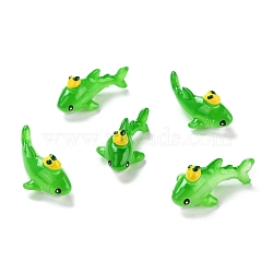 Transparent Resin Cabochons, Marine Animal Series, Fish, Lime Green, 35x19x16mm(RESI-I043-02)