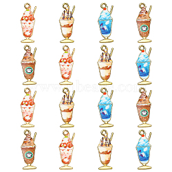 40Pcs 4 Styles Rack Plating Alloy Enamel Pendants, Cadmium Free & Nickel Free & Lead Free, Ice Cream, Mixed Color, 27x10x1.3mm, Hole: 1.8mm, 10pcs/style(ENAM-CJ0002-81)